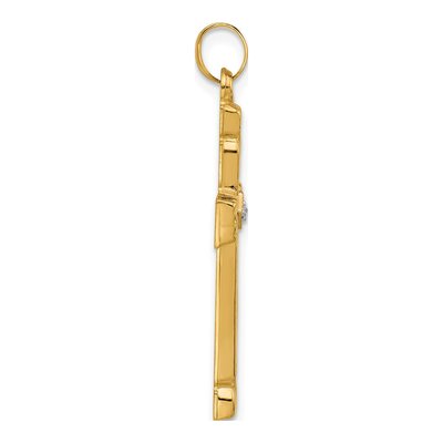 14K Yellow Gold Diamond Cross Pendant – view 3