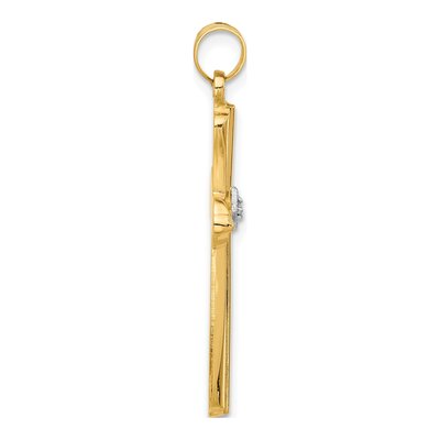 14K Yellow Gold Diamond Cross Pendant – view 2