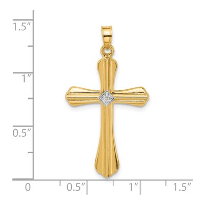 14K Yellow Gold Diamond Cross Pendant – view 4