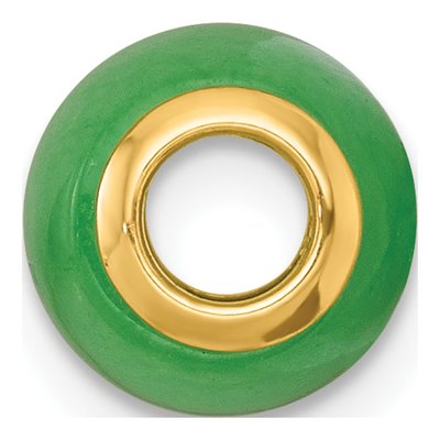 14K Yellow Gold Jade Barrel Slide Pendant – view 3