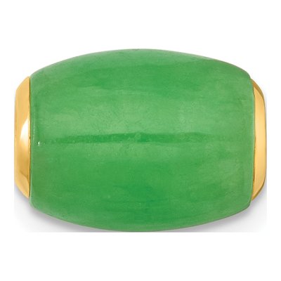 14K Yellow Gold Jade Barrel Slide Pendant – view 4
