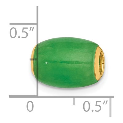 14K Yellow Gold Jade Barrel Slide Pendant – view 5