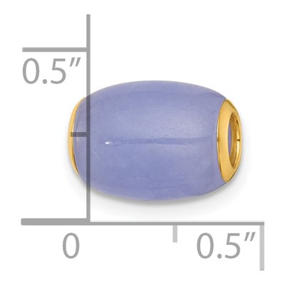 14K Yellow Gold Lavender Jade Slide Pendant – view 5