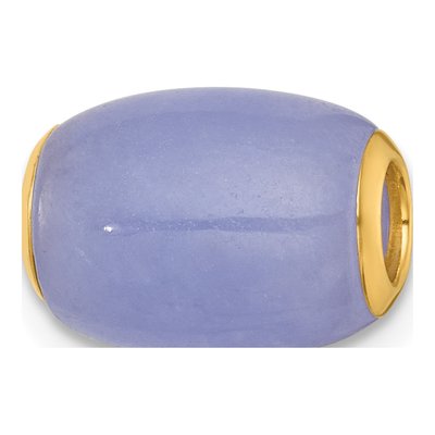 14K Yellow Gold Lavender Jade Slide Pendant