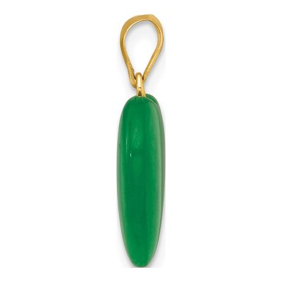14K Yellow Gold Natural Jade Heart Pendant – view 3
