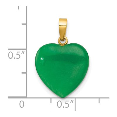14K Yellow Gold Natural Jade Heart Pendant – view 5