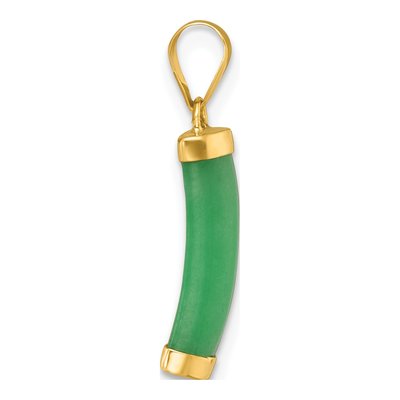 14K Yellow Gold Jade Bar Pendant – view 3