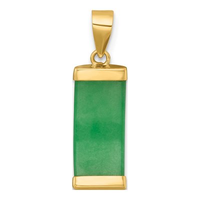 14K Yellow Gold Jade Bar Pendant – view 4