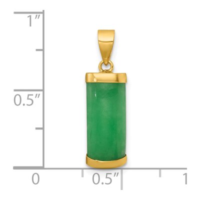 14K Yellow Gold Jade Bar Pendant – view 5