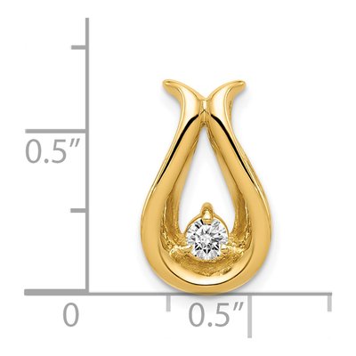 14K Yellow Gold 1/7 ct tw Diamond Teardrop Slide Pendant – view 4