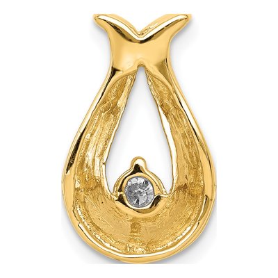14K Yellow Gold 1/7 ct tw Diamond Teardrop Slide Pendant – view 5