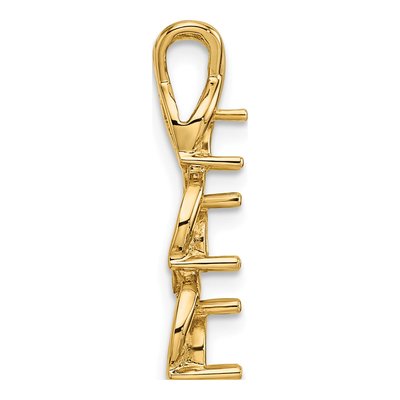 14K Yellow Gold Holds 3-Stone Criss-Cross Slide Pendant Mounting – view 3