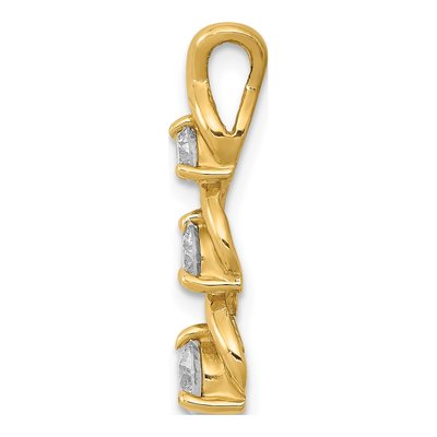 14K Yellow Gold 1/2 ct tw Diamond Three-Stone Slide Pendant – view 3