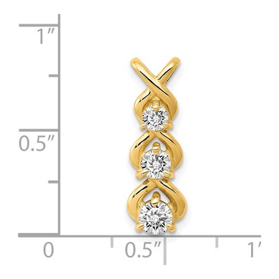 14K Yellow Gold 1/2 ct tw Diamond Three-Stone Slide Pendant – view 4