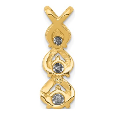 14K Yellow Gold 1/2 ct tw Diamond Three-Stone Slide Pendant – view 5
