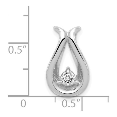14K White Gold 1/7 ct tw Diamond Teardrop Slide Pendant – view 3