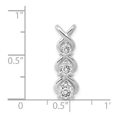 14K White Gold Diamond Criss-Cross Slide Pendant Mounting – view 3