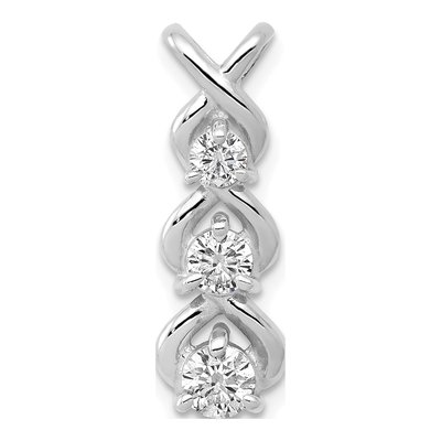 14K White Gold Diamond Criss-Cross Slide Pendant Mounting