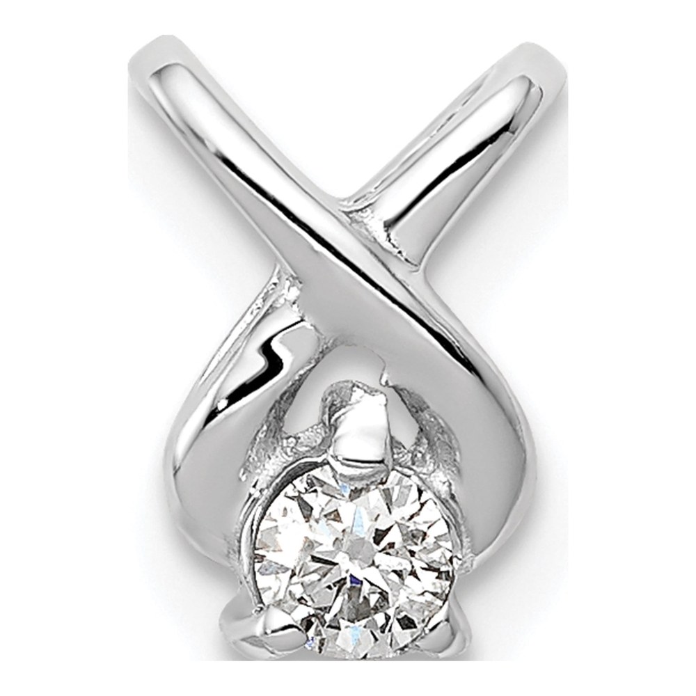 14K White Gold 1/10 ct tw Diamond Slide Pendant
