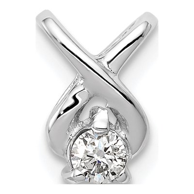 14K White Gold 1/10 ct tw Diamond Slide Pendant