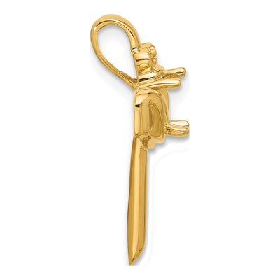 14K Yellow Gold Claddagh Cross Pendant Mounting – view 3