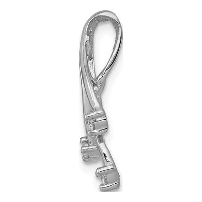 14K White Gold 1/20 ct tw Diamond Twisted Slide Pendant – view 2