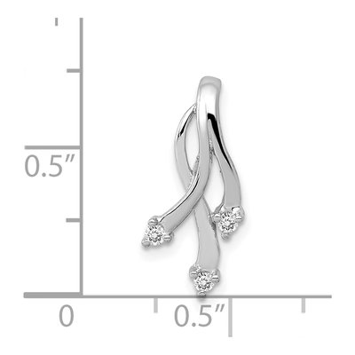 14K White Gold 1/20 ct tw Diamond Twisted Slide Pendant – view 3