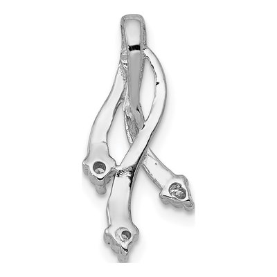 14K White Gold 1/20 ct tw Diamond Twisted Slide Pendant – view 4
