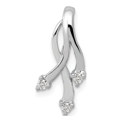 14K White Gold 1/20 ct tw Diamond Twisted Slide Pendant