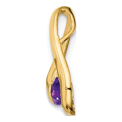 14K Yellow Gold Amethyst Slide Pendant – view 2