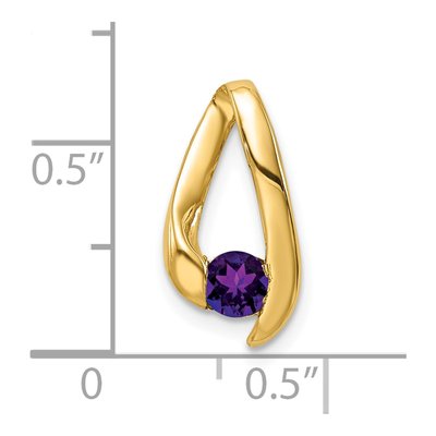 14K Yellow Gold Amethyst Slide Pendant – view 3