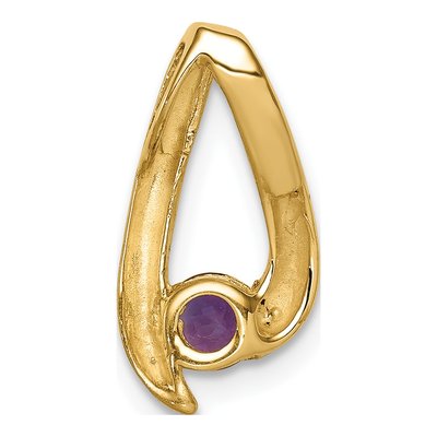 14K Yellow Gold Amethyst Slide Pendant – view 4