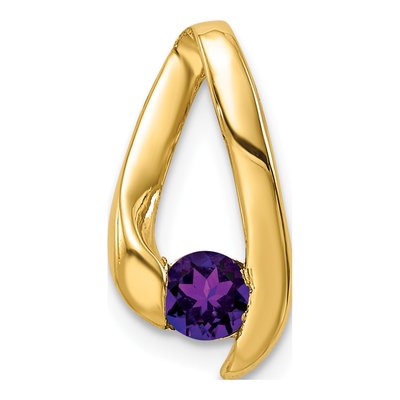 14K Yellow Gold Amethyst Slide Pendant