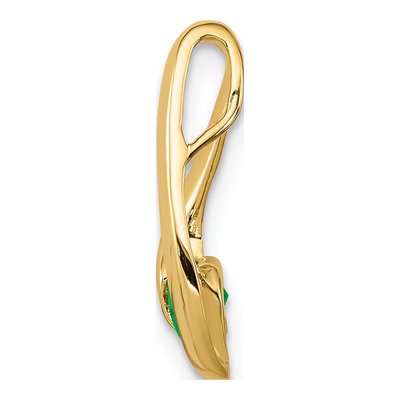 14K Yellow Gold Emerald Sold Separately Slide Pendant – view 3
