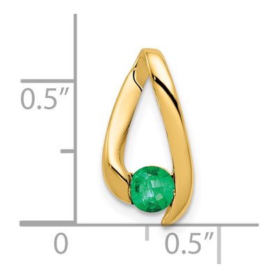 14K Yellow Gold Emerald Sold Separately Slide Pendant – view 4
