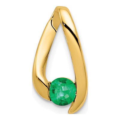 14K Yellow Gold Emerald Sold Separately Slide Pendant