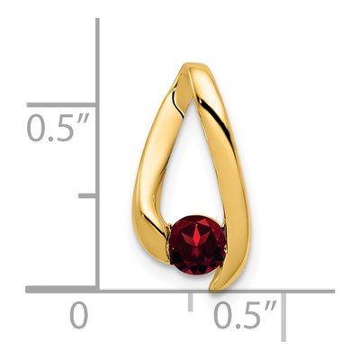 14K Yellow Gold Garnet Round Slide Pendant – view 2