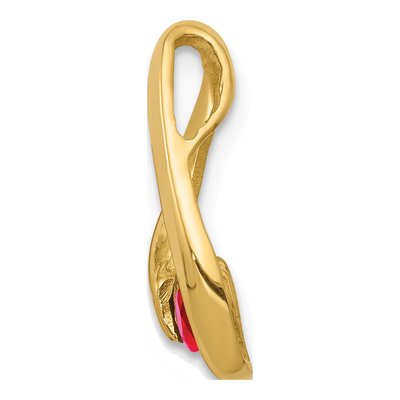 14K Yellow Gold Ruby Round Slide Pendant – view 2