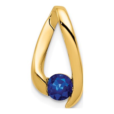14K Yellow Gold Sapphire Slide Pendant