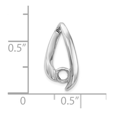 14K White Gold Round Slide Pendant Mounting – view 4