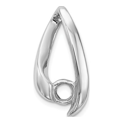 14K White Gold Round Slide Pendant Mounting