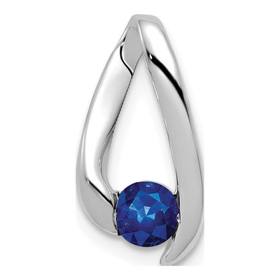 14K White Gold Sapphire Slide Pendant