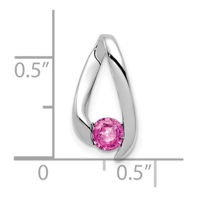 14K White Gold Pink Sapphire Slide Pendant – view 2