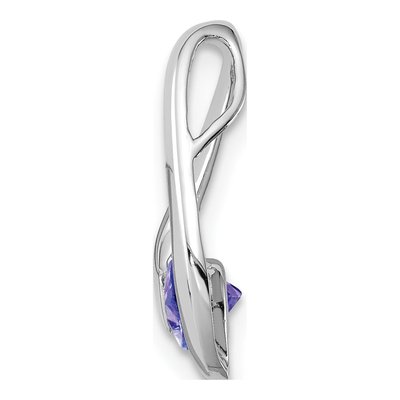 14K White Gold Tanzanite Round Charm – view 3
