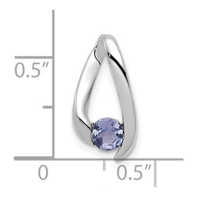 14K White Gold Tanzanite Round Charm – view 4