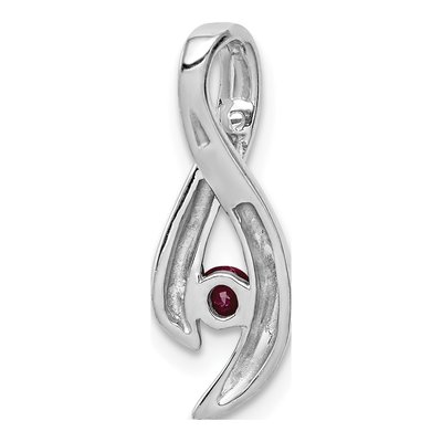 14K White Gold Ruby Ribbon Slide Pendant – view 4