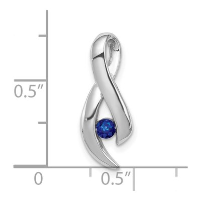 14K White Gold Sapphire Slide Pendant – view 3