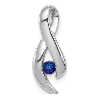 14K White Gold Sapphire Slide Pendant