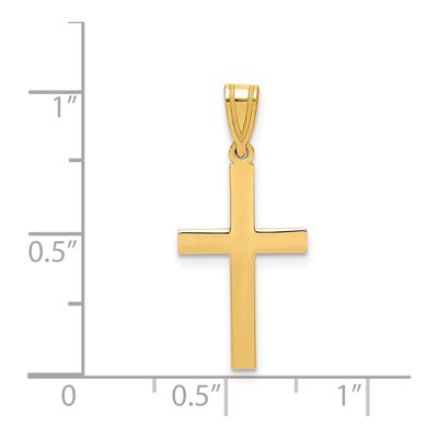 14K Yellow Gold Sandblasted Cross Pendant – view 4