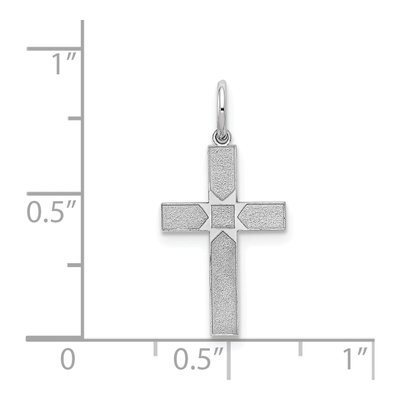 14K White Gold Laser Designed Cross Pendant – view 4